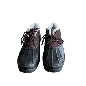 Bass Tamarack Duck Boots Sherpa Lined Leather Rubber Upper Women's Size 7 Brown